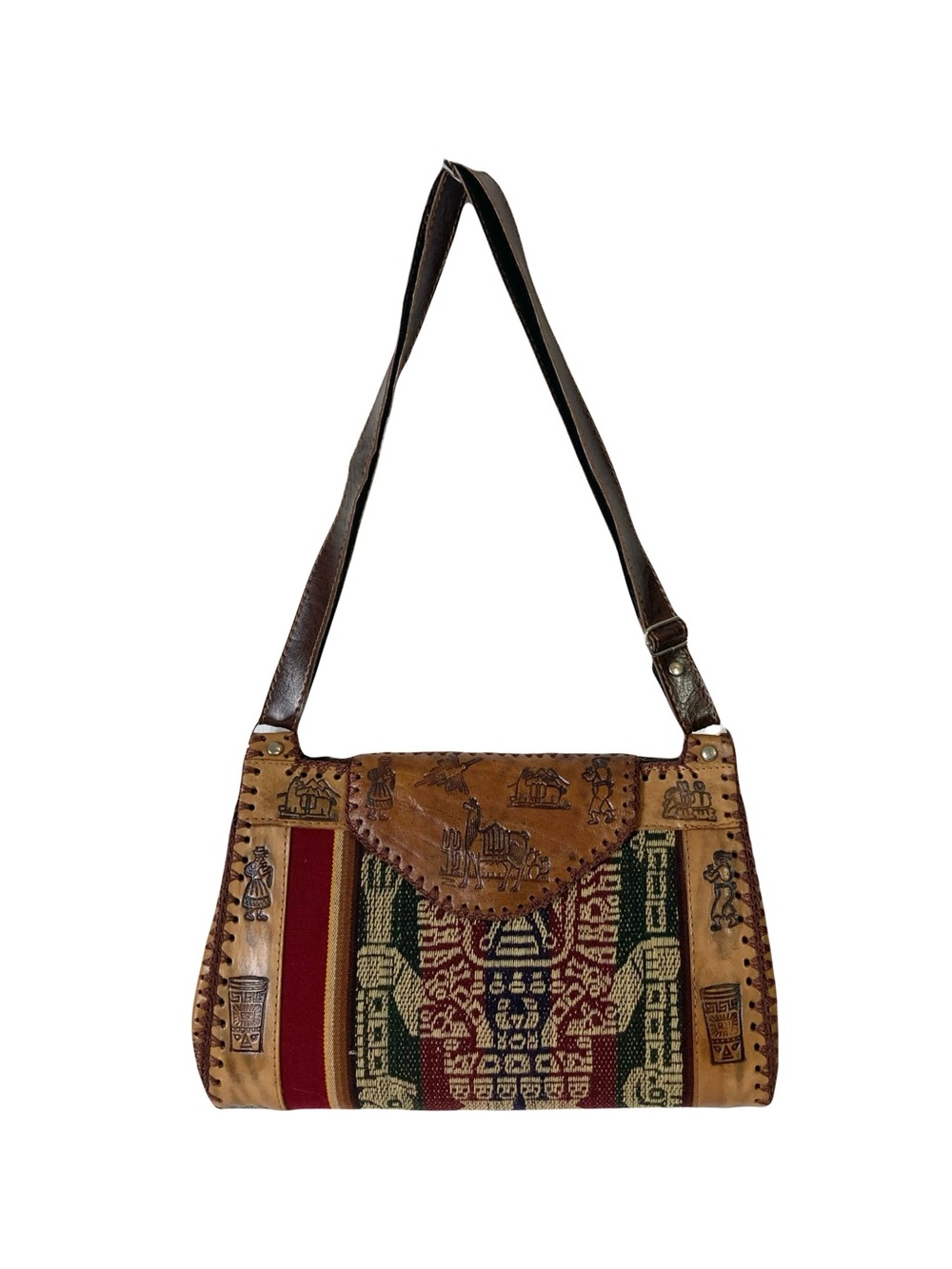 UNBRANDED Shoulder Crossboy Adjustable Bag Aztec Multicolor Green Red Black